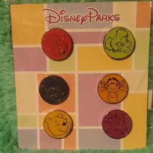 Disney Parks Colorful Character Pins Set